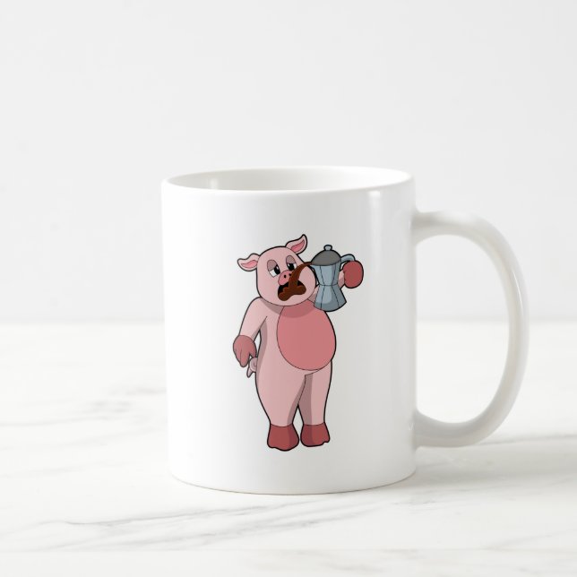 Pig with Coffee pot Mug (Right)