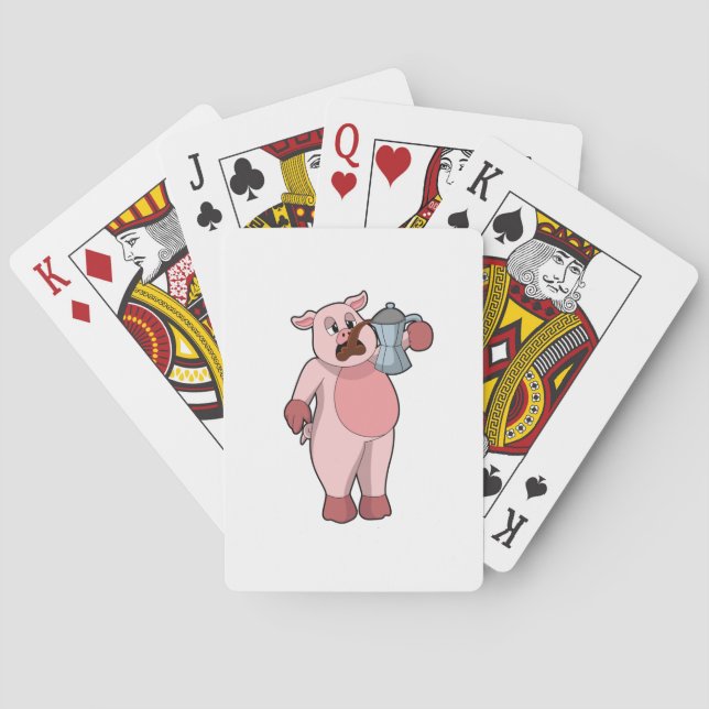 Pig with Coffee pot Playing Cards (Back)