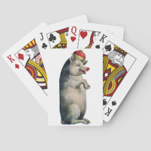 Pig with Crown Poker Playing Cards