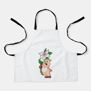 Pig with Flower Lily Apron