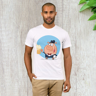 Pig With Pint of Foaming Beer Mens T-Shirt