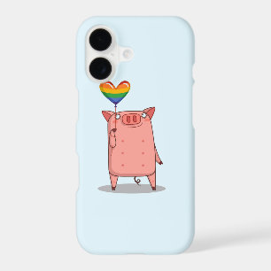 Pig With Rainbow Balloon