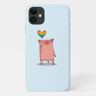 Pig With Rainbow Balloon iPhone 11 Case