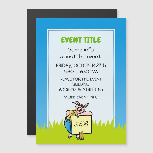 Pig with Sign (Front/Back)