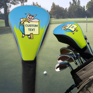 Pig with Sign Golf Head Cover