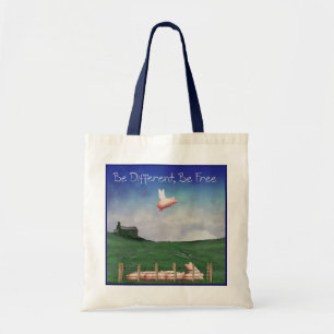 Pig With Wings-Be Different, Be Free Tote Bag