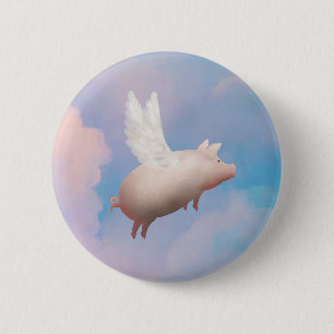 pig with wings button
