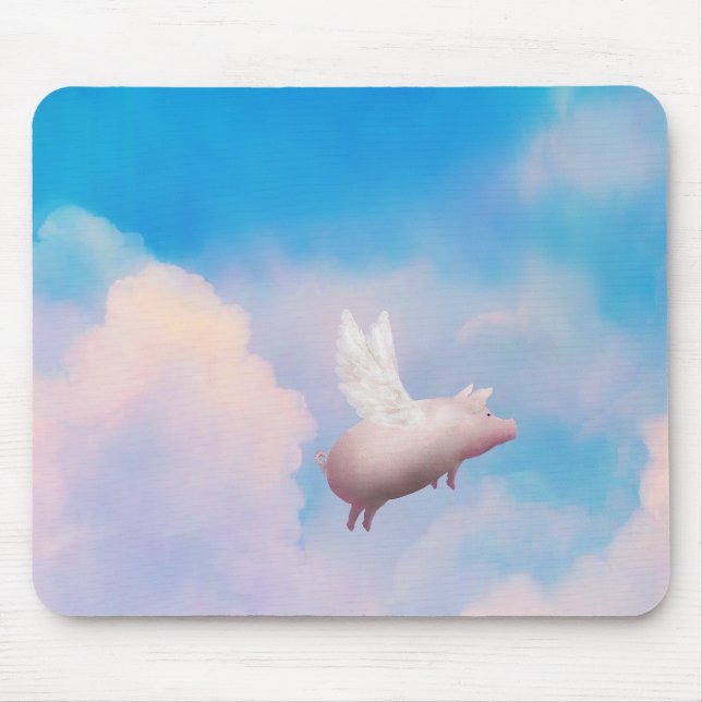 pig with wings mousepad (Front)