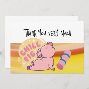 PIG Yoga Thank you card forPIG lovers