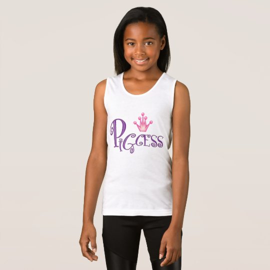 PIGCESS CARTOON Girls' Fine Jersey Tank Top