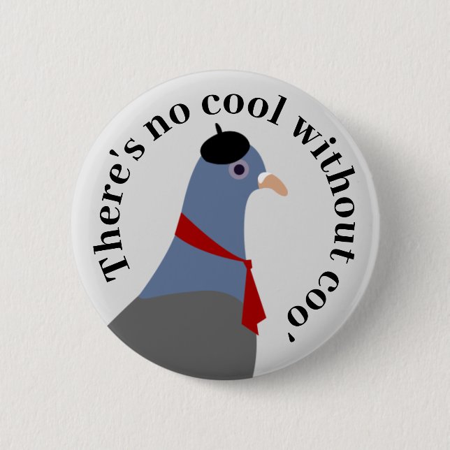 Pigeon 2 Inch Round Button (Front)