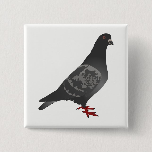 Pigeon 2 Inch Square Button (Front)