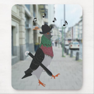 Pigeon About Town Editable Funny  Mouse Pad