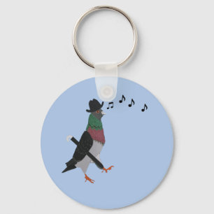 Pigeon About Town Funny Keychain