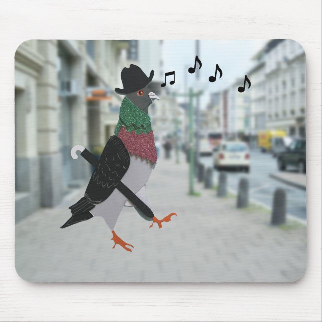 Pigeon About Town Funny Mouse Pad (Front)