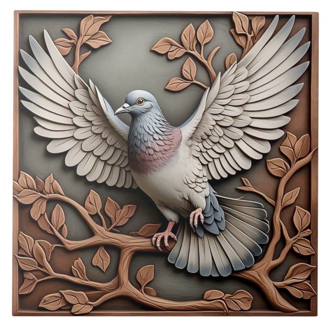 Pigeon - Arts And Crafts Ceramic Tile (Front)