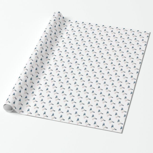 Pigeon Bird Art Wrapping Paper (Unrolled)