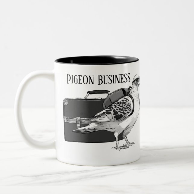 Pigeon Business Mug - Main droite (Gauche)