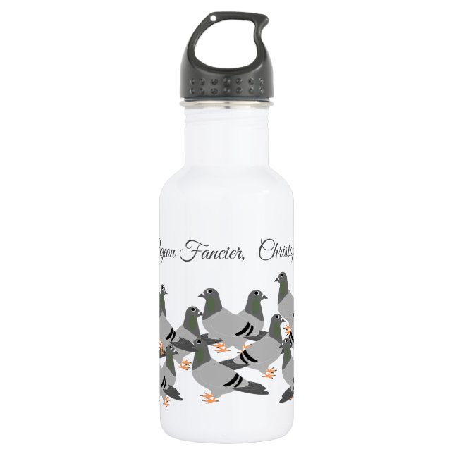 Pigeon Design Bouteille en acier inoxydable (Devant)
