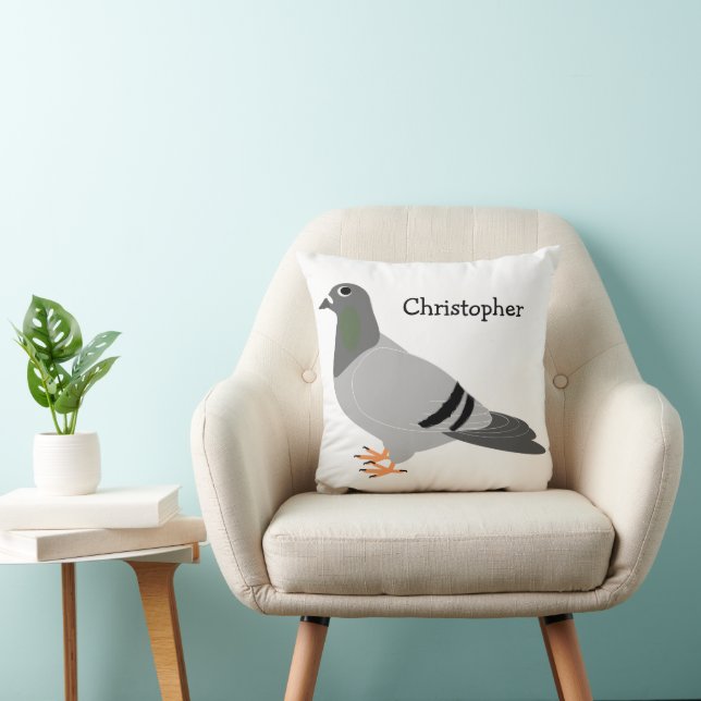 Pigeon Design Personalised Throw Pillow (Chair)