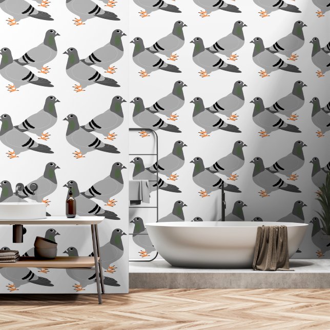 Pigeon Design  Wallpaper (Bathroom)