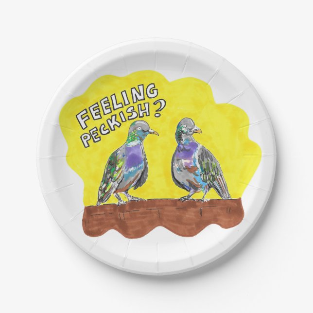 Pigeon fancier pique-nique assiettes amoureux d'oi (Devant)