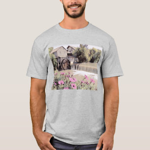 Pigeon Forge Old Mill watercolor with flowers T-Shirt