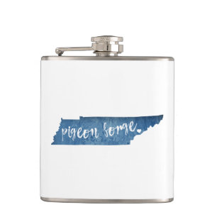 Pigeon Forge Tennessee Wood Grain Hip Flask