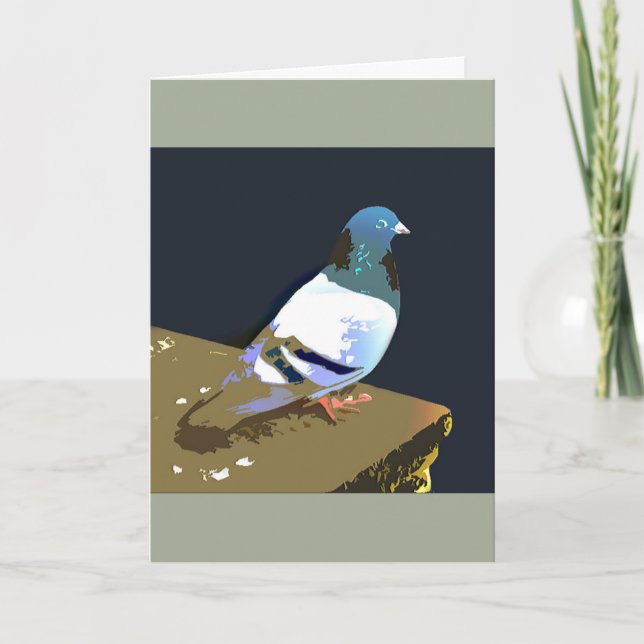 Pigeon graphic art bird card (Front)