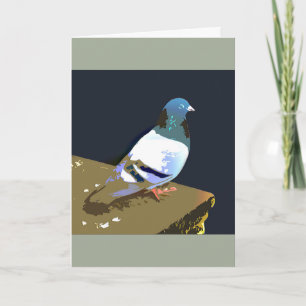 Pigeon graphic art bird card