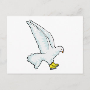 Pigeon Ice skating Ice skates Postcard