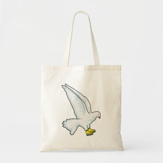 Pigeon Ice skating Ice skates Tote Bag (Front)