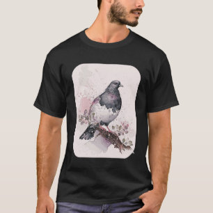 Pigeon Japanese Cherry Blossom Sakura Bird T-Shirt