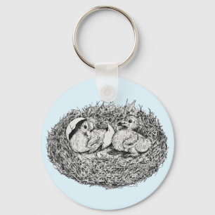 Pigeon Nest Babies Keychain