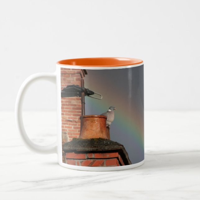 Pigeon on the Pot with Rainbow Mug (Left)