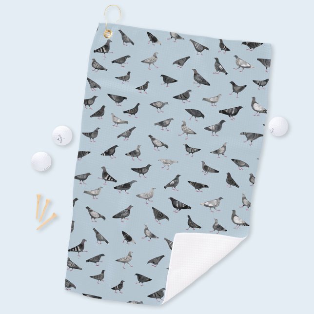 Pigeon Pattern Golf Towel (Pigeon pattern bird golf towel)