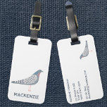 Pigeon Personalized Luggage Tag<br><div class="desc">A fun pigeon. Perfect for bird fanciers, pigeon racers or anyone else who loves these characterful creatures. Original art by Nic Squirrell. Change the name and details to customize.</div>