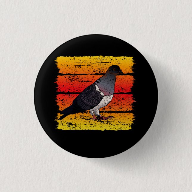 Pigeon - Pigeon Retro Gift 1 Inch Round Button (Front)