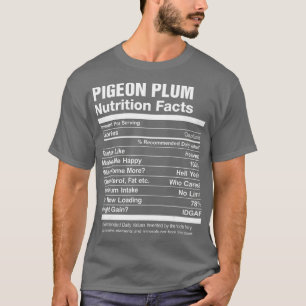 Pigeon Plum Nutrition Facts Funny Graphic T-Shirt