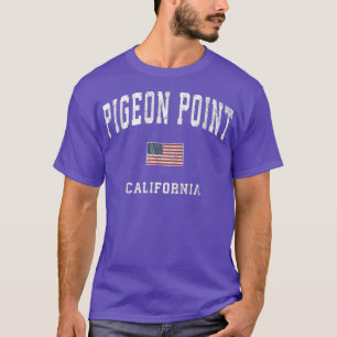Pigeon Point California CA Vintage American Flag T-Shirt
