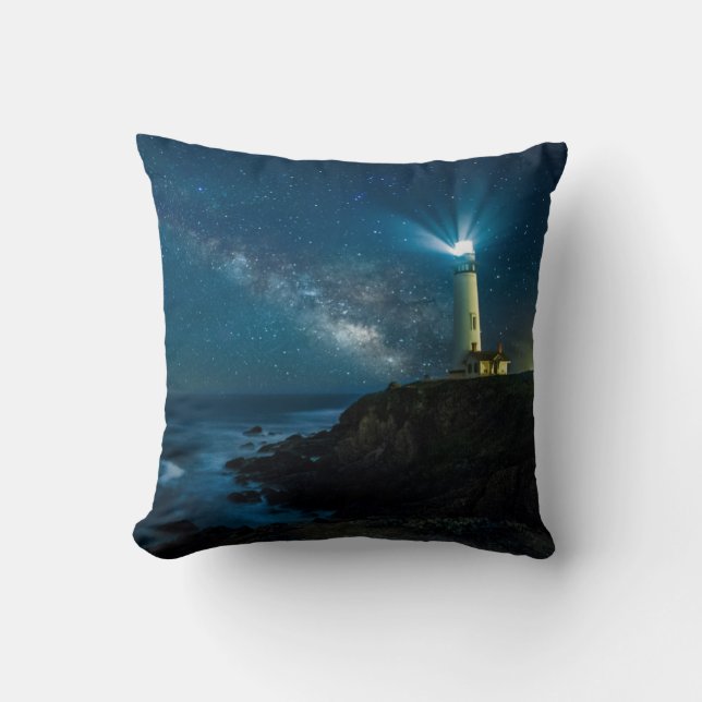 Pigeon Point Light Station, Ca Throw Pillow (Front)