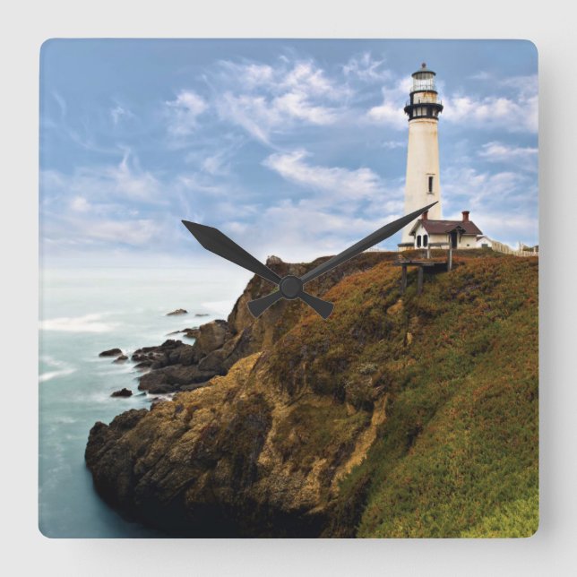 Pigeon Point Lighthouse | California Square Wall Clock (Front)