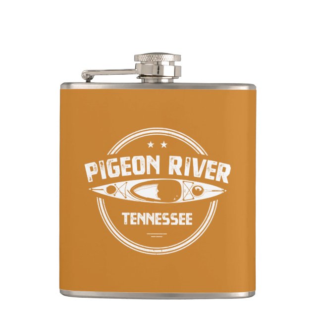 Pigeon River, Tennessee Hip Flask (Front)