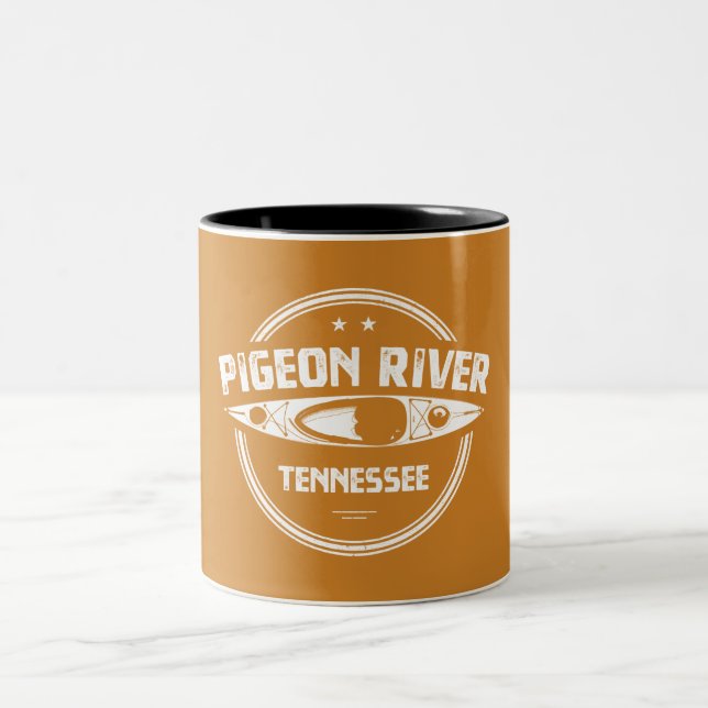 Pigeon River, Tennessee Two-Tone Coffee Mug (Center)