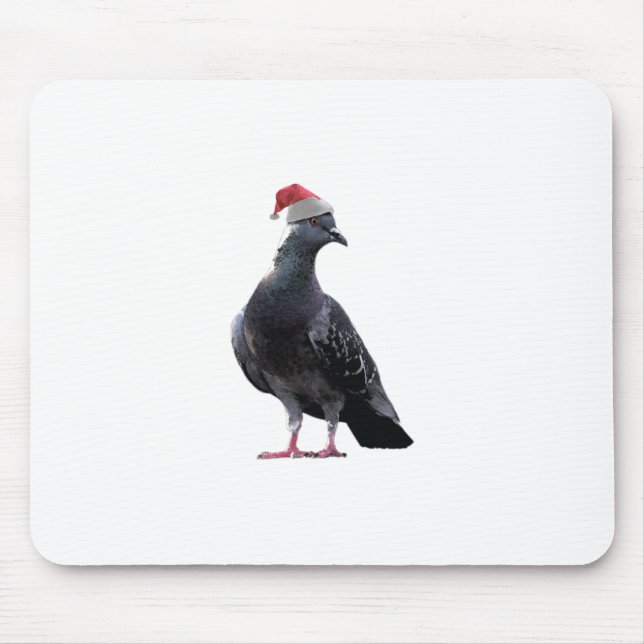 Pigeon Santa Hat Mouse Pad (Front)