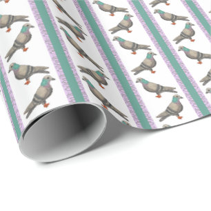Pigeon Stripe Wrapping Paper