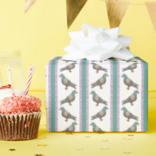 Pigeon Stripe Wrapping Paper