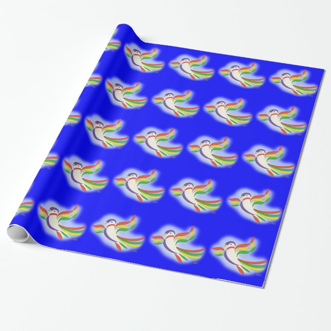 Pigeon Stylized Bird Wrapping Paper (Unrolled)