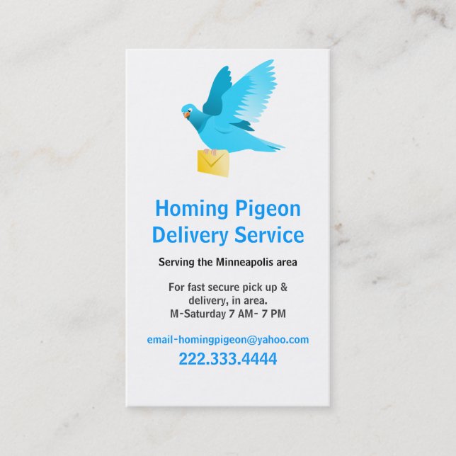 Pigeon with Letter Business Card (Front)