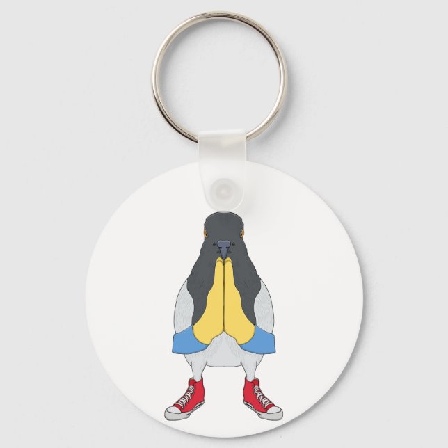 Pigeon with Shoes Keychain (Front)